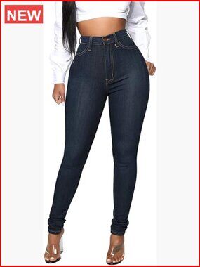 Classic High Waisted Skinny Stretch Butt Lifting Jeans Slim Fit Denim Pants